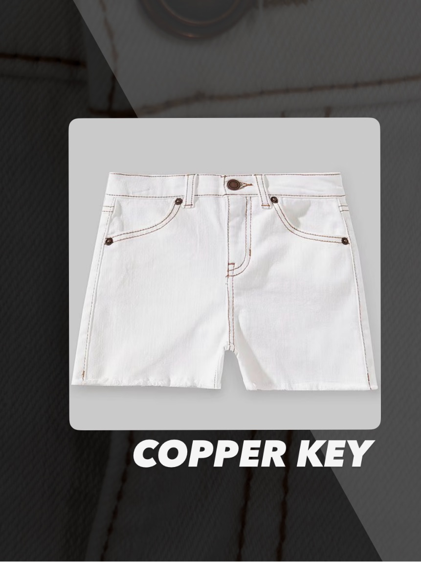 Euc Copper Key White Frayed Hem Cut Off Denim Shorts